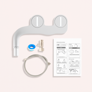 Toiletudstyr Bidetsæde i Hvid Sølvfarvet Plast Metal - Nem Installation