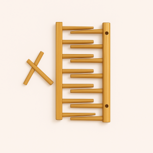 Moderne Bambus Vægreol med Foldbare Kroge - Pladsbesparende, Lys Træ Finish